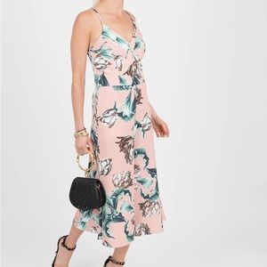 PatBO Botanica Jumpsuit, Tropical Floral Print Ruffle Bottom Midi One Piece